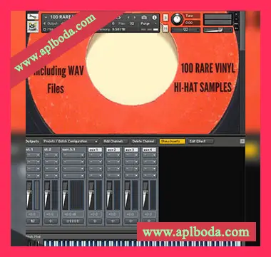 [黑胶唱片踩镲采样音源]PastToFutureReverbs 100 Rare Vinyl Hihat Samles [KONTAKT]（18Mb）