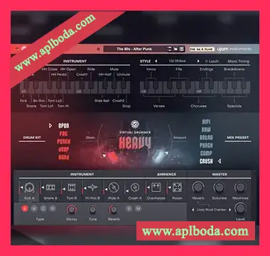 [Reason虚拟鼓手硬核风格]UJAM Virtual Drummer Heavy v2.4.1 [WiN]（1.78Gb）