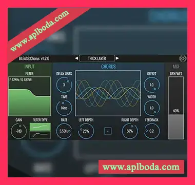 [合唱效果调制插件]BLEASS Chorus v1.4.5 Incl Emulator [WiN]（6Mb）