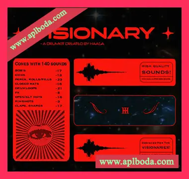 [嘻哈陷阱鼓组采样]Haaga Visonary Drumkit [WAV]（63Mb）