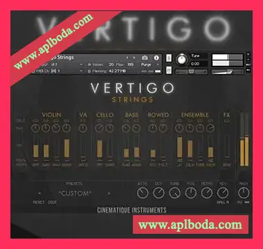 [影视合成弦乐音源]Cinematique Instruments Vertigo Strings [KONTAKT]（341Mb）