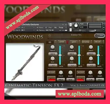 [影视低音单簧管]Cacophony Inc Cinematic Tension FX2 Vol.2 Bass Clarinets [KONTAKT]（1.72Gb）