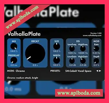 [混响插件]Valhalla DSP ValhallaPlate v1.5.0.25 v1.6.3 [WiN, MacOSX]（20Mb）