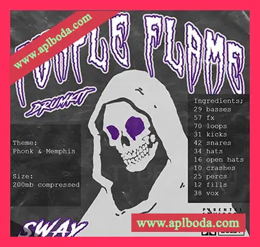 [Trap陷阱鼓组采样]Sway55 Sway Purple Flame DRUMKIT [WAV]（204Mb）