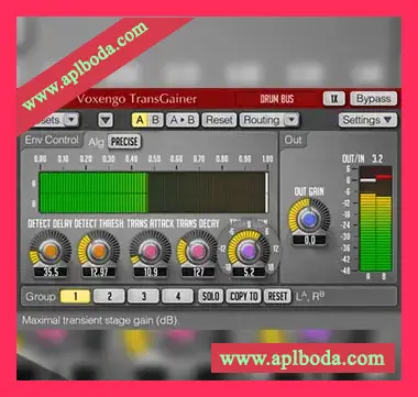 [瞬时电平处理插件]Voxengo TransGainer v1.14 Revision 1 [WiN]（6Mb）