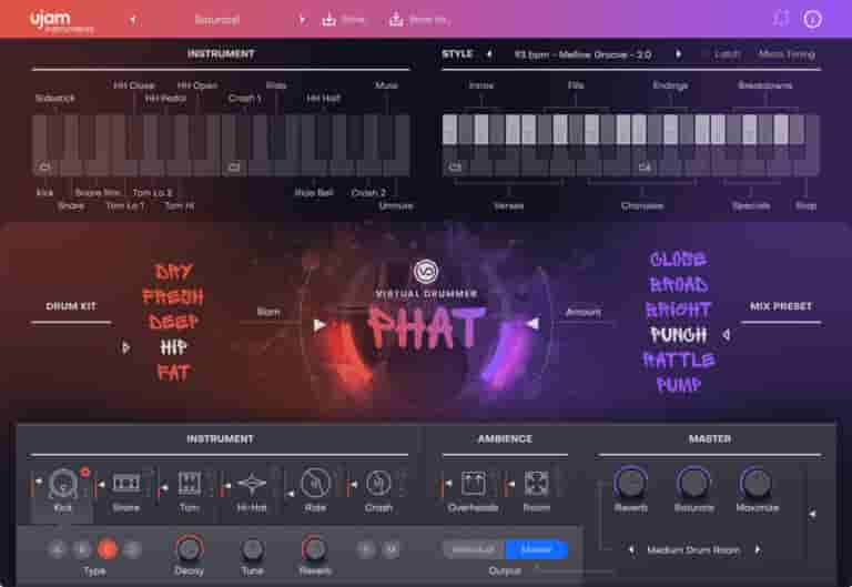 虚拟鼓手 UJAM Virtual Drummer PHAT v2.4.1[WiN MAC]