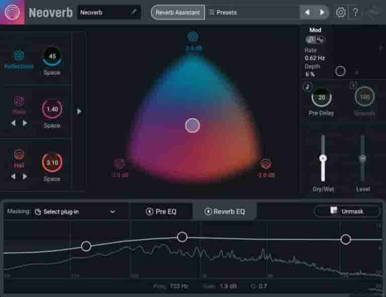 [新品人工智能混响效果器]iZotope Neoverb Pro v1.4.0 Win Mac