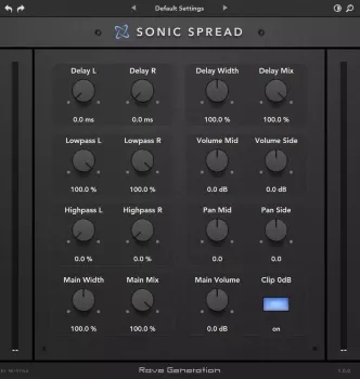 立体声实用插件 Rave Generation Sonic Spread v1.0.0 WIN MAC UNPACKED-GTA
