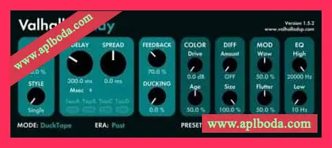 延迟插件Valhalla DSP Valhalla Delay v3.0.0 WIN