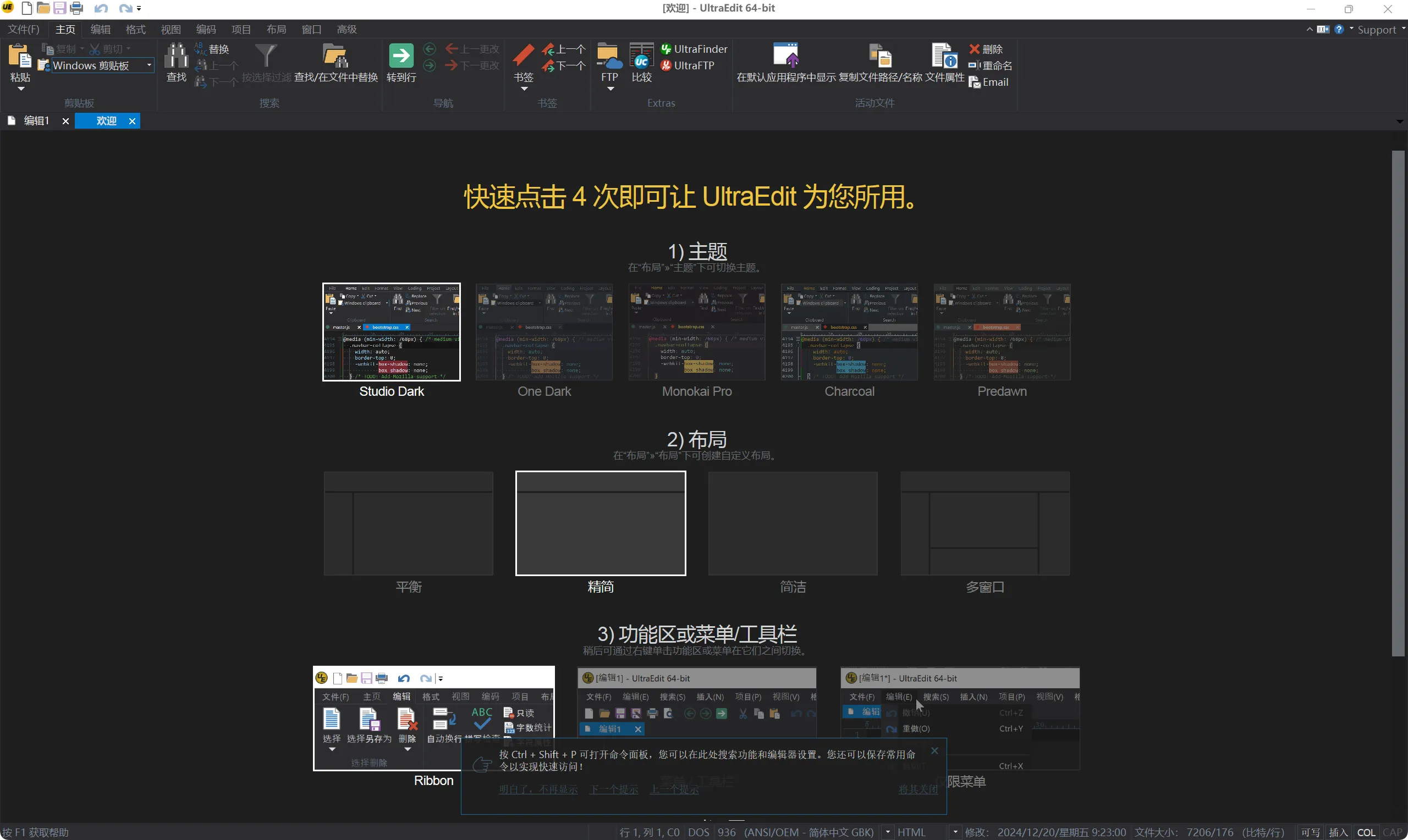 IDM UltraEdit v2024.2.0.39 для текстового редактора Win, китайская официальная установочная версия 64 бит