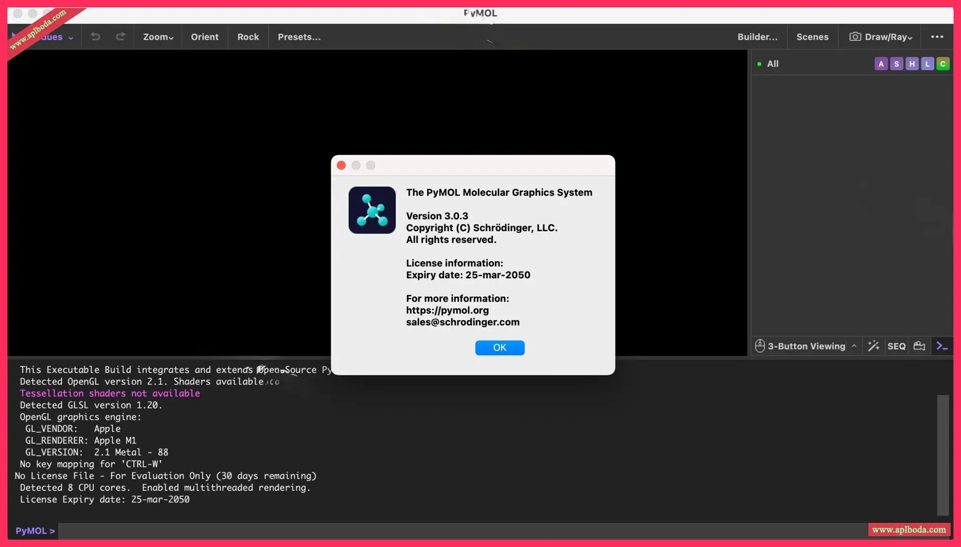 schrodinger PyMOL for mac(生物分子结构可视化和模拟软件)v3.0.3激活版