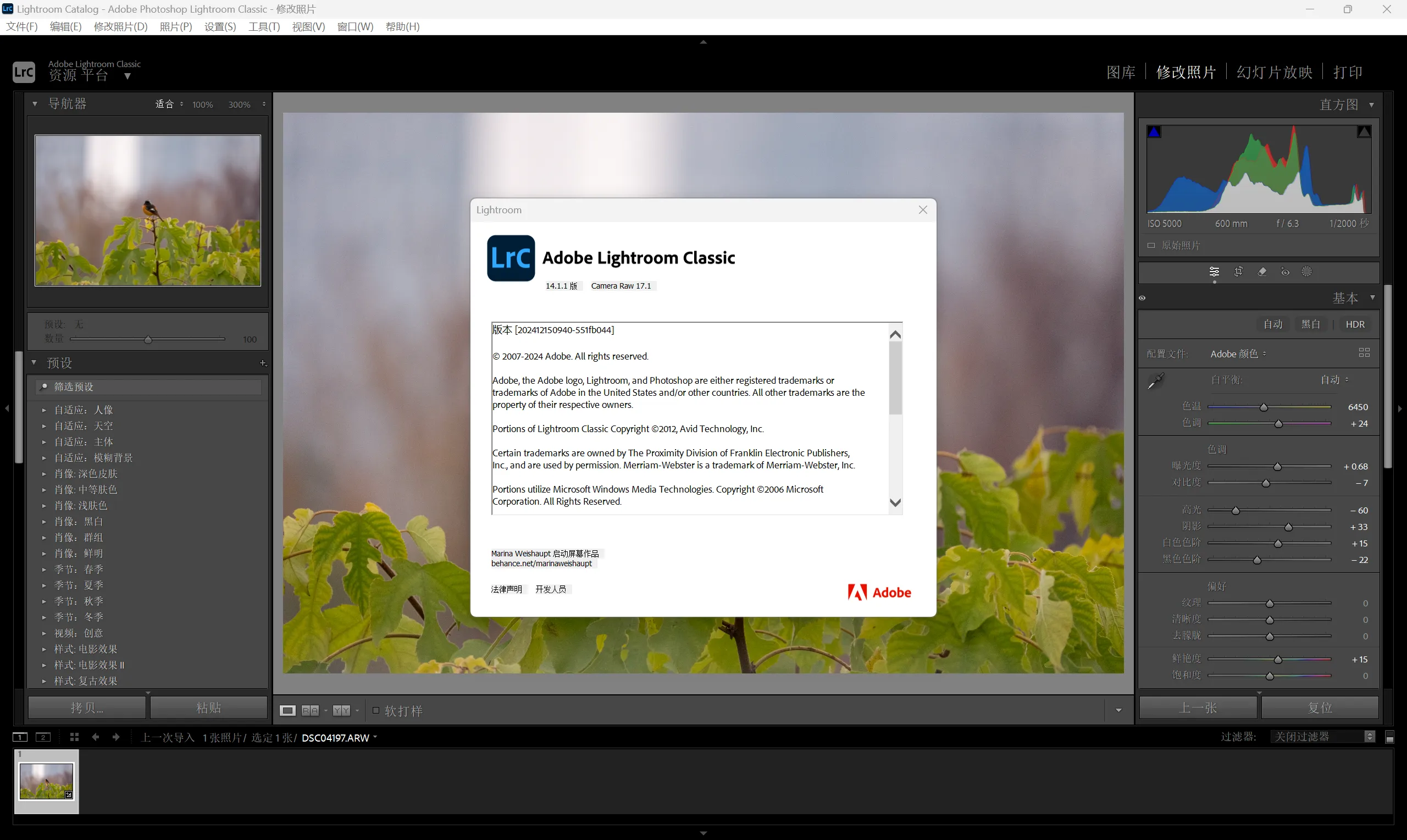 Adobe Lightroom Classic 2025 v14.1.1（CRW17.1） for Win  LrC2025 摄影照片软件 中文直装版下载